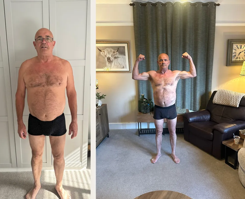Client before and after progress photos